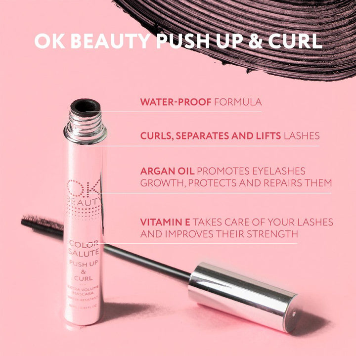 OK BEAUTY PUSH UP & CURL BLACK MASCARA OK Beauty