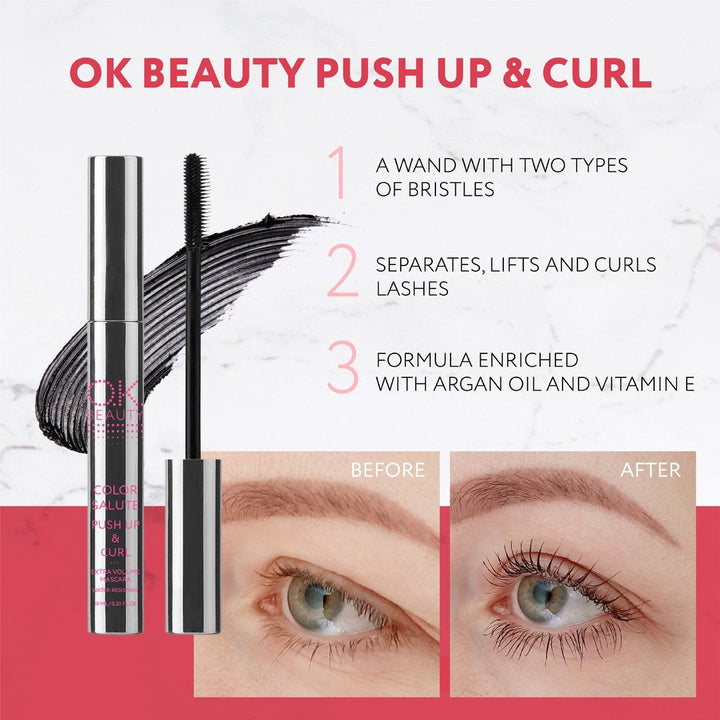 OK BEAUTY PUSH UP & CURL BLACK MASCARA OK Beauty